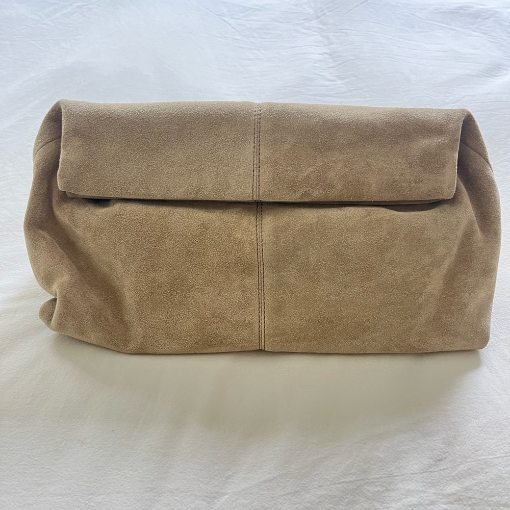 Flattered Sand Suede Pouch